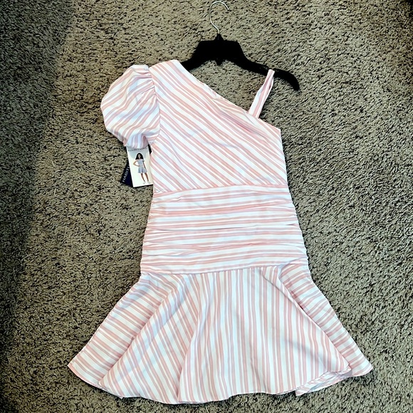 Habitual pink and white strip one shoulder dress - Picture 1 of 4